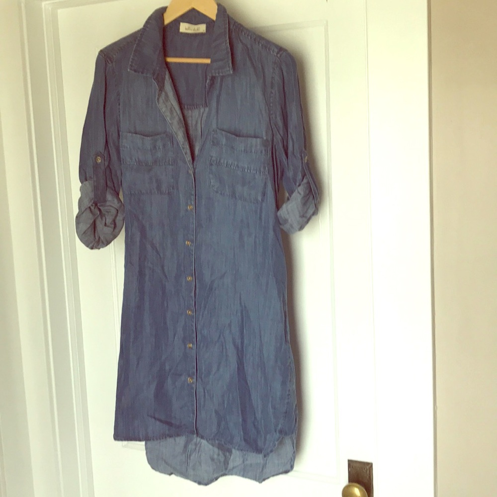 Anthropologie chambray shirt dress M